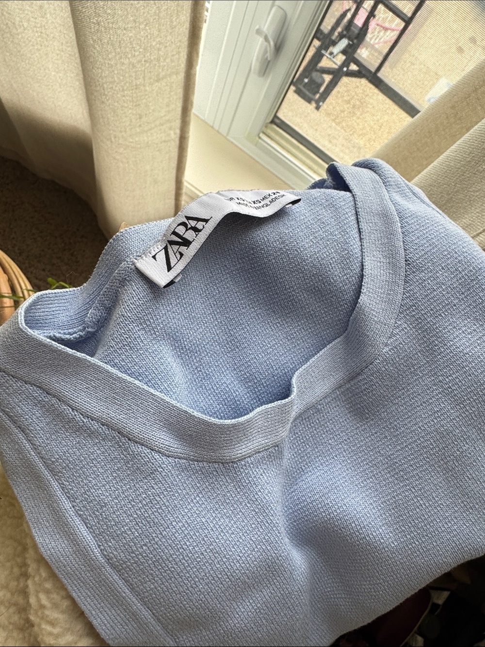 Zara Periwinkle Ribbed Tank Top - Picture 4 of 4